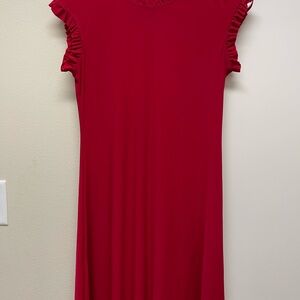 Red Ruffle Sleeve Dress